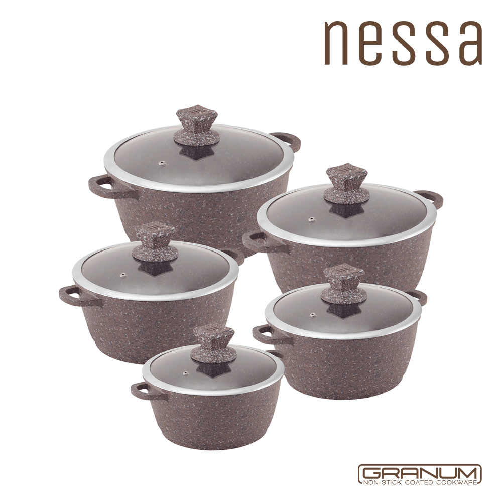 Nessa Granum Stockpot Set 5pc Ghadeer Brown