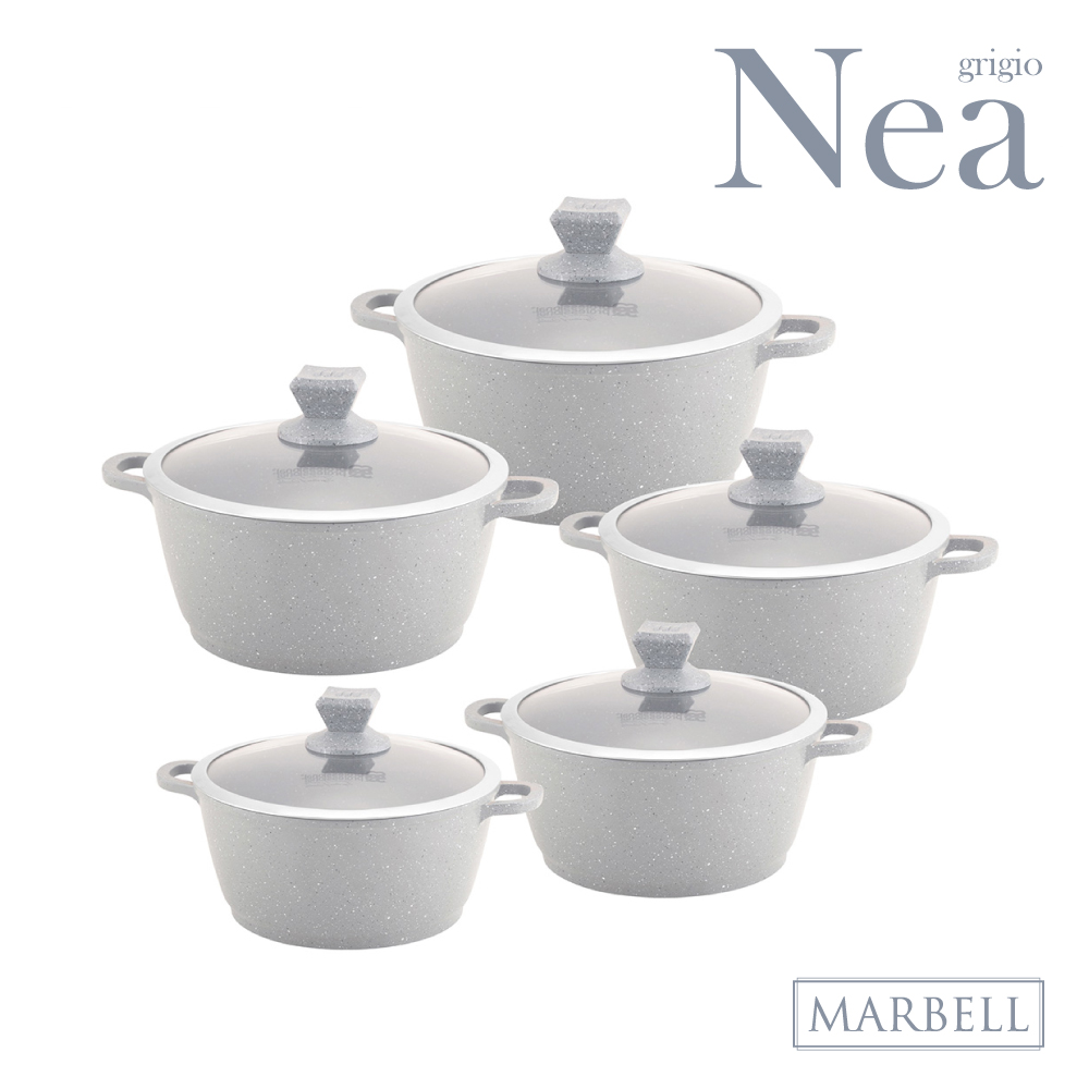 Nea Marbell Stockpot Set 5pc Grigio Grey