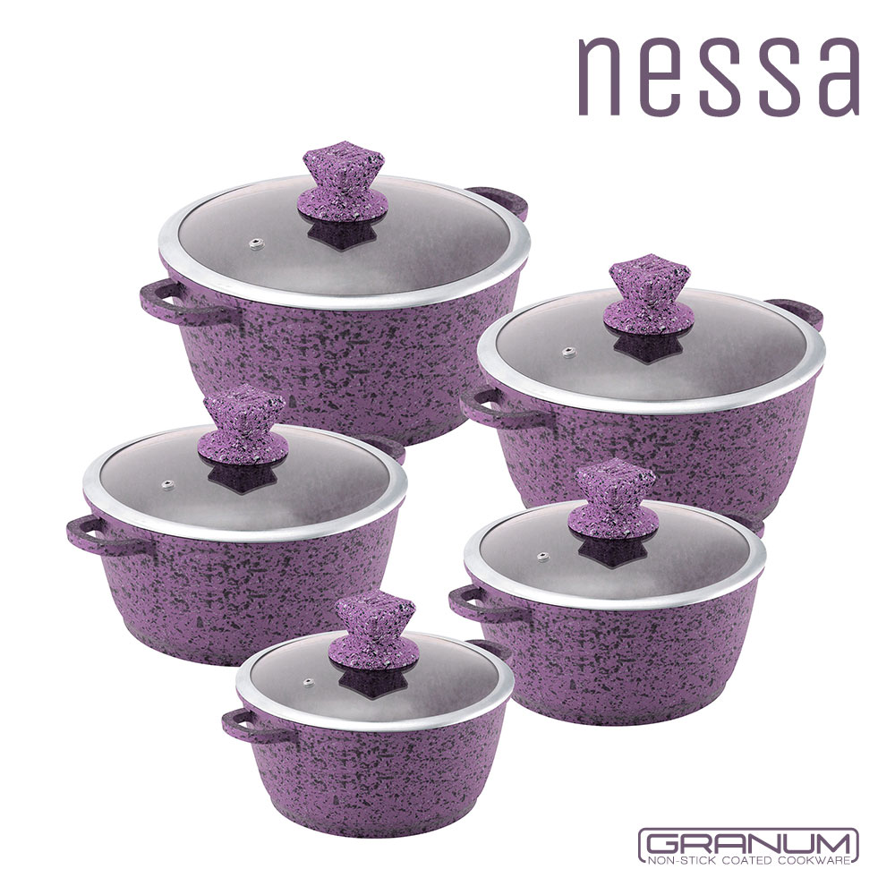 Nessa Granum Stockpot Set 5pc Vizag Purple