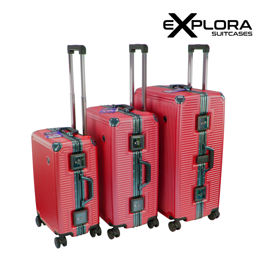 Explora Suitcase Set 3pc Red