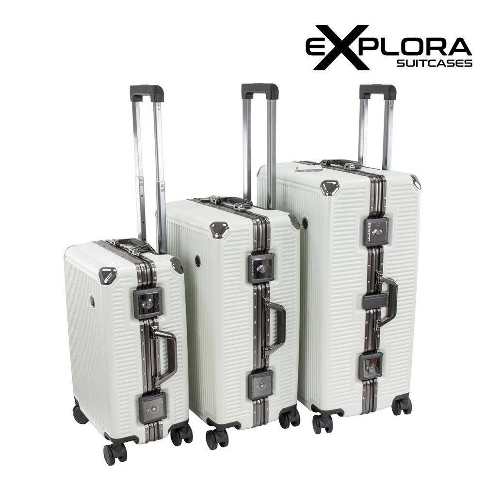 Explora Suitcase Set 3pc White