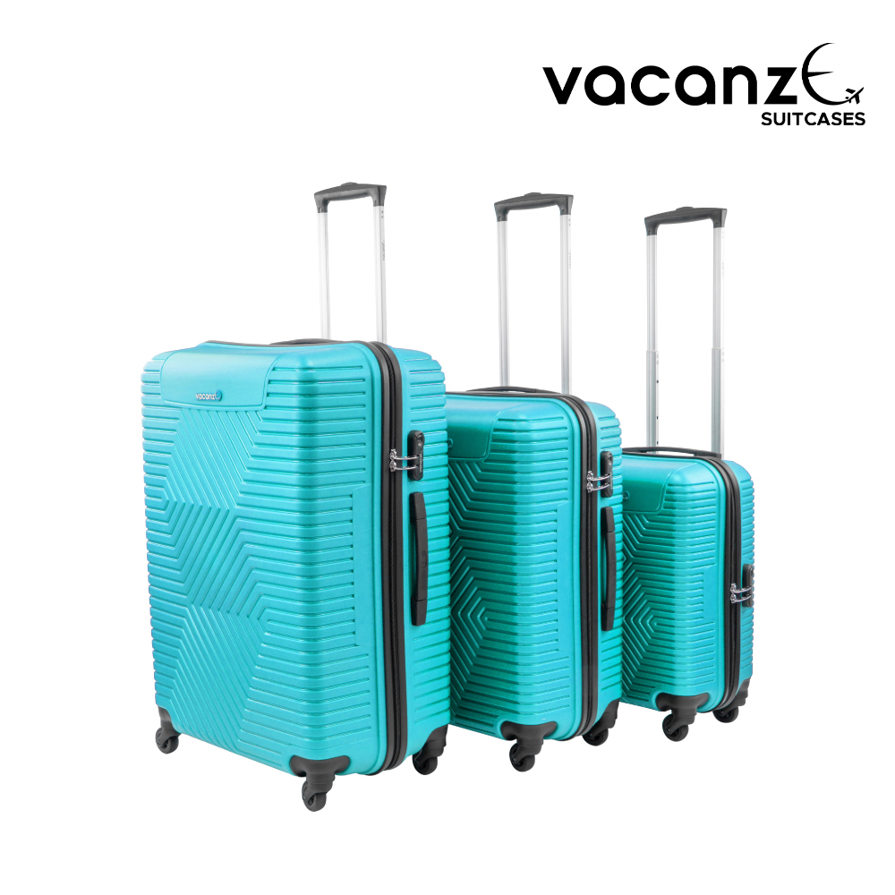 Vacanze Suitcase Set 3pc Turqouise