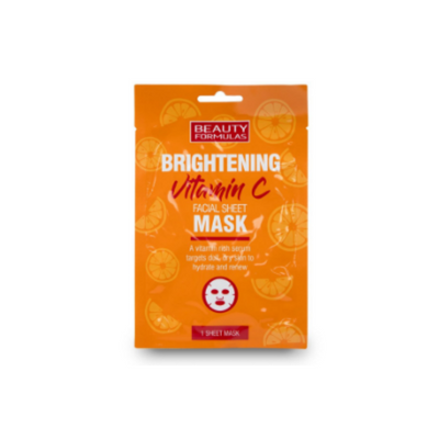 Brightening Facial Sheet Mask - Beauty Formulas Brightening Vitamin C Facial Sheet Mask