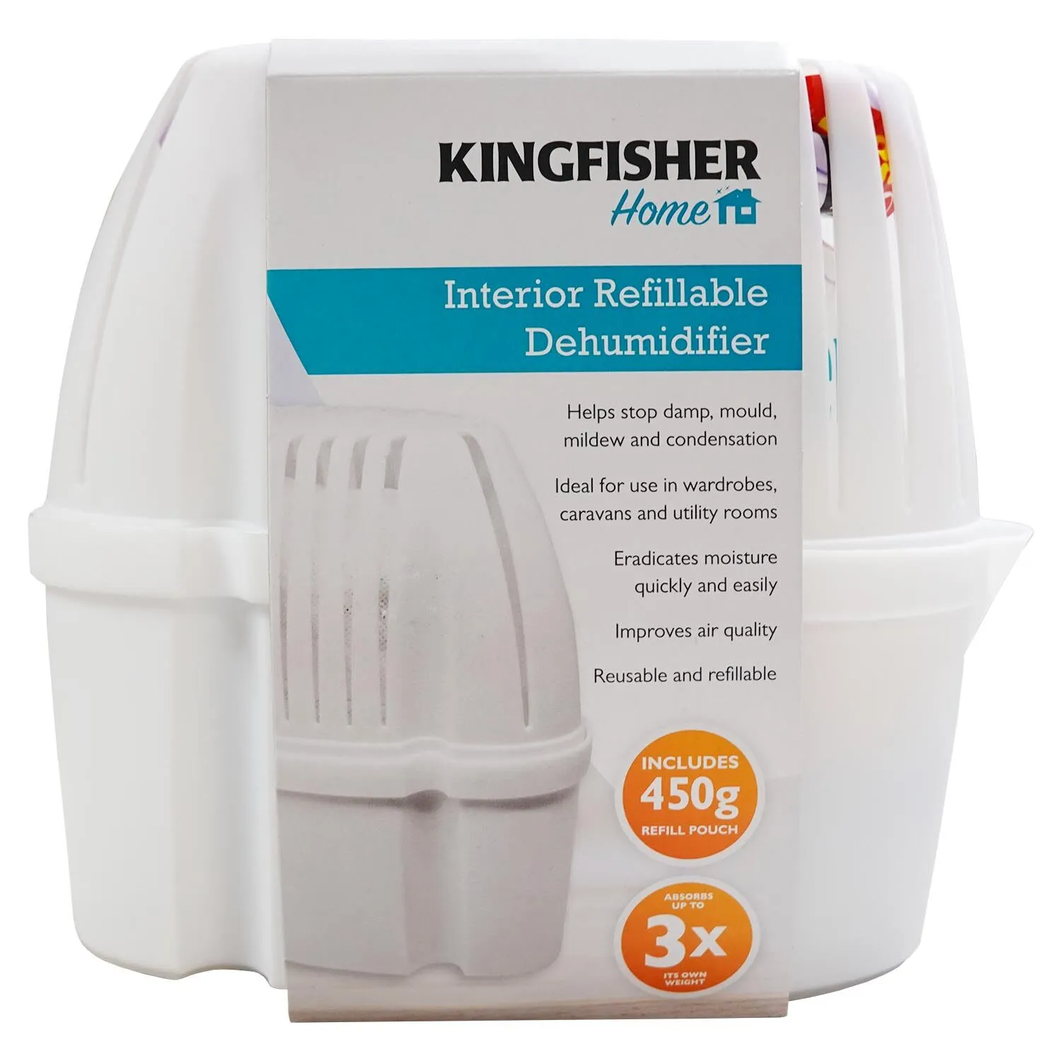 Kingfisher Home Large Refillable Interior Dehumidifier Moisture Absorber
