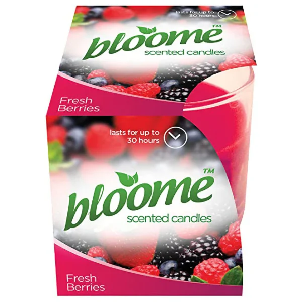 Bloome Scented Glass Candles Assorted Fragrances Fresh Berries