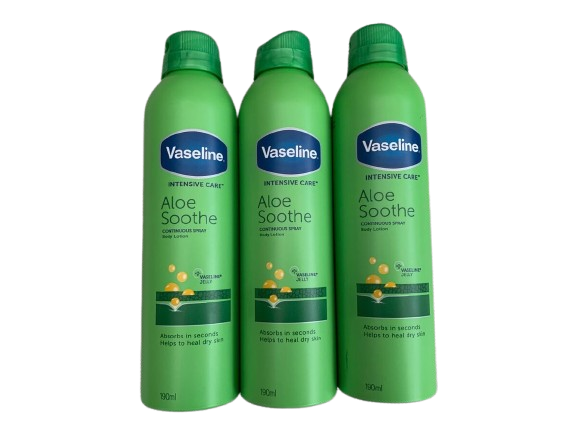 Vaseline Intensive Care Spray Moisturiser Aloe Soothe 190ml Body Lotion