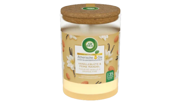 Air Wick Scented Mood Candle Jar - Vanilla Blossom and Fine Almond 185g
