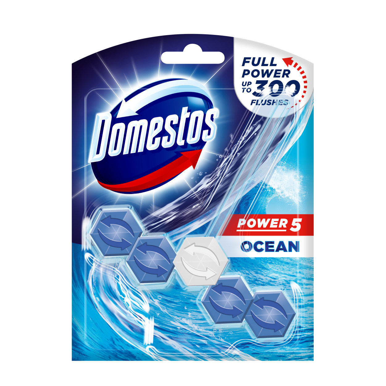 Domestos Power 5 Ocean Toilet Block 55G