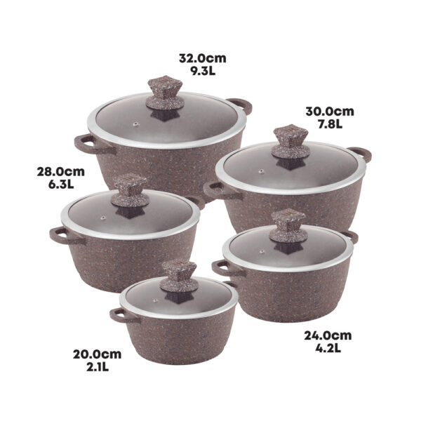 Nessa Granum Stockpot Set 5pc Ghadeer Brown - Image 4