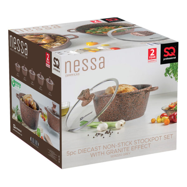 Nessa Granum Stockpot Set 5pc Ghadeer Brown - Image 3
