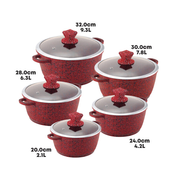 Nessa Granum Stockpot Set 5pc Jhansi Red - Image 3