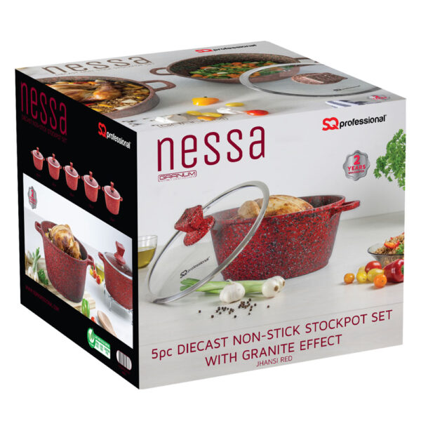 Nessa Granum Stockpot Set 5pc Jhansi Red - Image 2