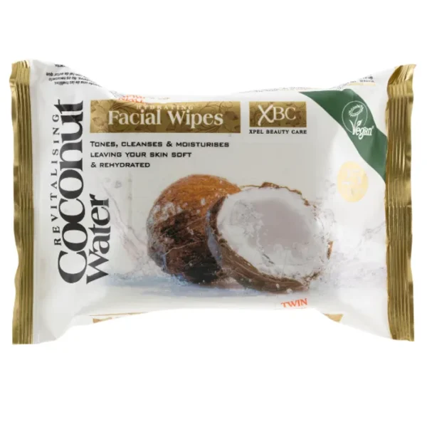 XBC Coconut Cleansing Facial Wipes, 25 Wipes (Pack of 2)