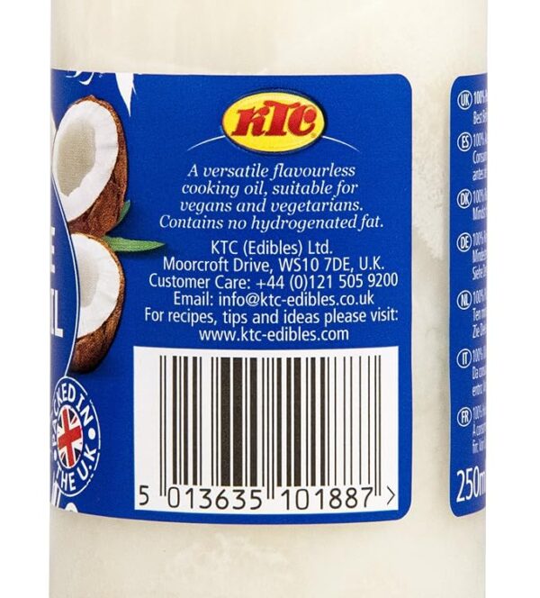 KTC 100% Pure Coconut Oil 250ml - Image 5