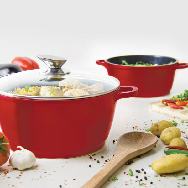 Nea Stockpot Set 5pc Rossa Red - Image 2