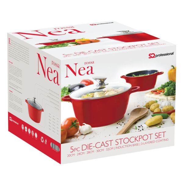 Nea Stockpot Set 5pc Rossa Red - Image 4