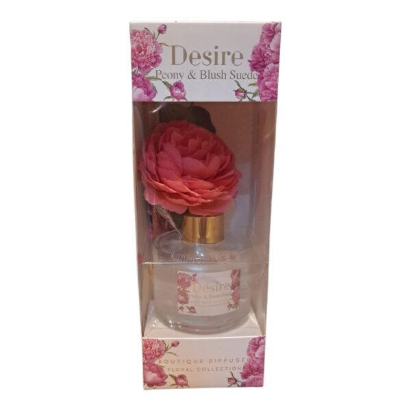 Desire Peony & Blush Suede Floral Collection Boutique Reed Diffuser 100ml - Image 2