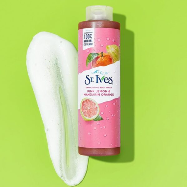 St. Ives, Exfoliating Body Wash, Pink Lemon & Mandarin Orange, 22 Fl Oz 650 ml - Image 2