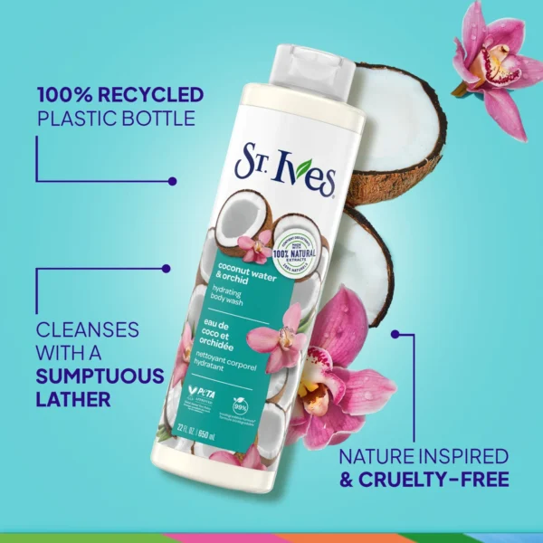 St. Ives Coconut Water & Orchid Hydrating Body Wash  22 oz. 650ml - Image 3